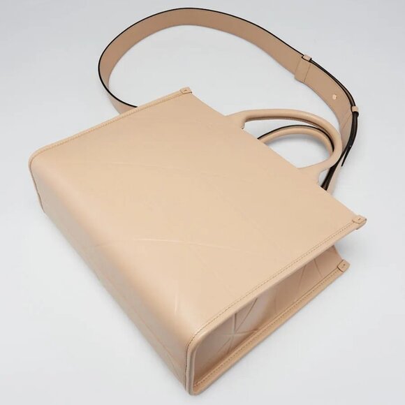 Prada Beige Soft Calfskin Leather Symbole Small Tote Bag - 1BA379 - Picture 2 of 10